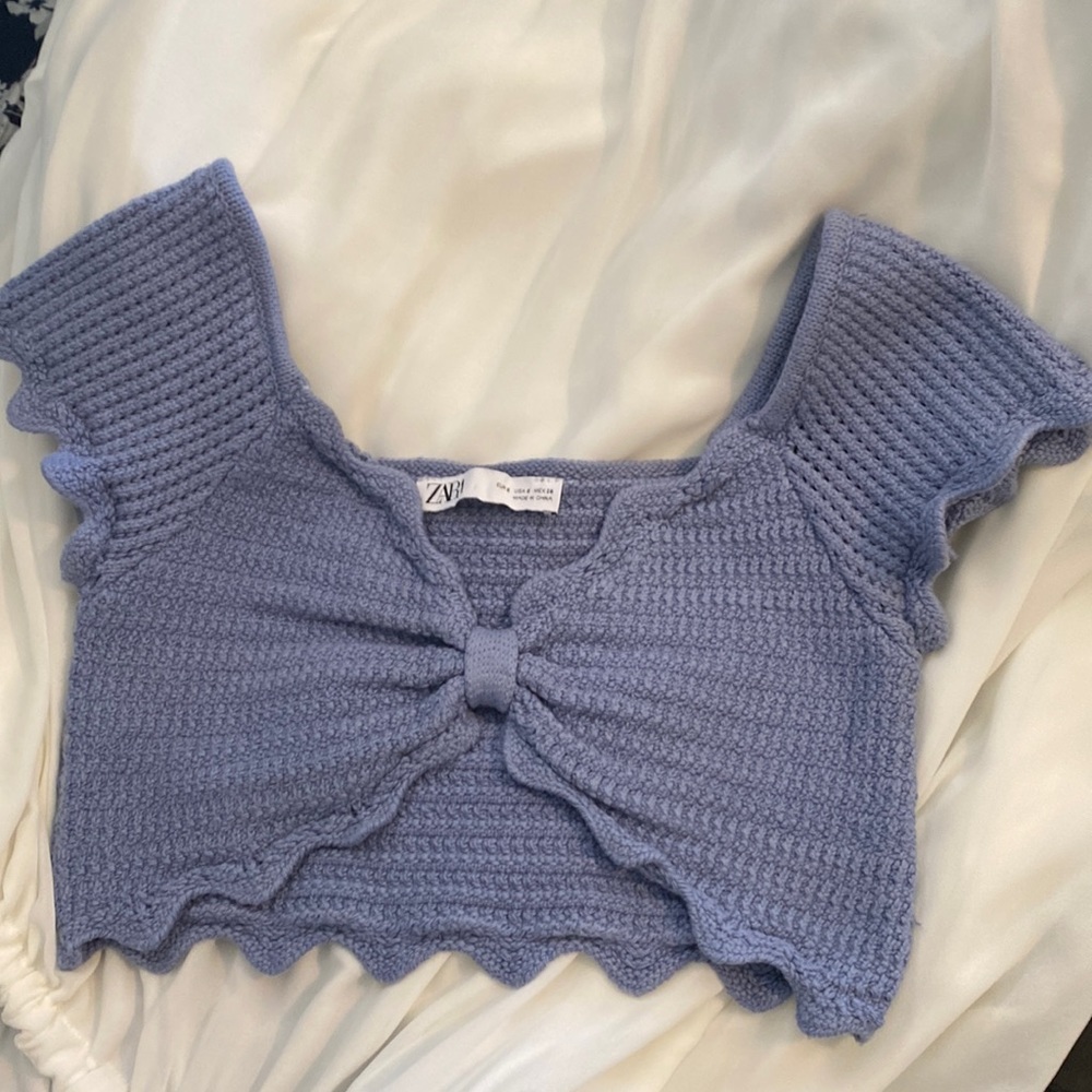 Zara Lavender Knit Crop Top